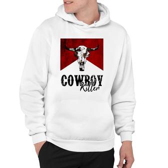 Retro Cow Skull Cowboy Killer Western Country Cowgirl Gift Hoodie | Mazezy UK