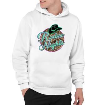 Retro Leopard Cowboy Hat Rodeo Night Western Country Cowgirl Hoodie | Mazezy