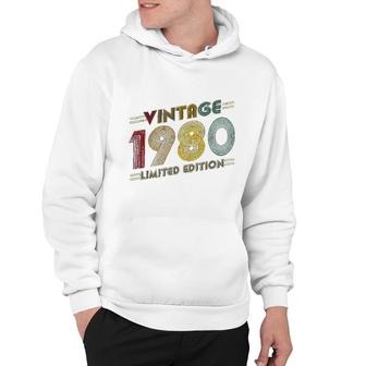 Retro Vintage 1980 Made In 1980 40th Birthday 40 Years Old Hoodie - Thegiftio UK