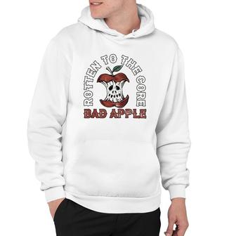 Rotten To The Core Bad Apple Funny Retro Hoodie | Mazezy