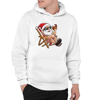 Santa Christmas In July Funny Men Women Hawaiian Tropical Hoodie | Mazezy