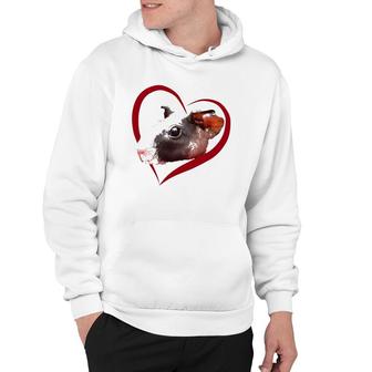 Skinny Guinea Pig Love Heart Valentine's Day Hoodie | Mazezy