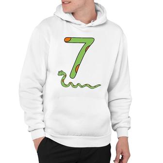 Snake Birthday Boy Kids Reptile Animal Number 7 7Th Bday Hoodie | Mazezy