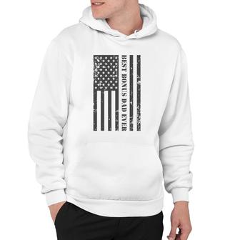 Stepfather Gifts Best Bonus Dad Ever Father's Day Flag Gift Hoodie | Mazezy