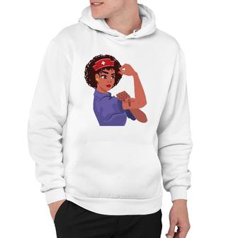 Strong American Black Nurse Lifesaving Angel Hero Hoodie | Mazezy