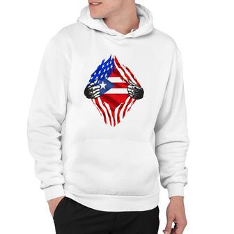 Super Puerto Rican Heritage Puerto Rico Roots Usa Flag Gift Hoodie | Mazezy