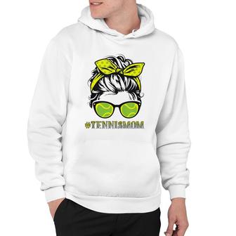 Tennis Player Mom Tennis Lover Mother's Day Messy Bun Hoodie | Mazezy