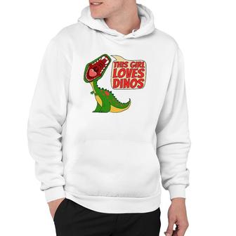 This Girl Loves Dinos Funny Cute Dinosaur Gift Women Hoodie | Mazezy