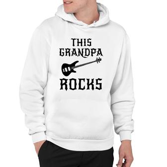 This Grandpa Rocks Father's Day Birthday Guitar Gift Hoodie | Mazezy