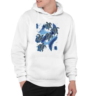 Tribal Sea Turtles Youth Turquoise Hoodie | Mazezy