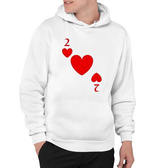 Two Of Hearts Costume Halloween Deck Of Cards Hoodie | Mazezy