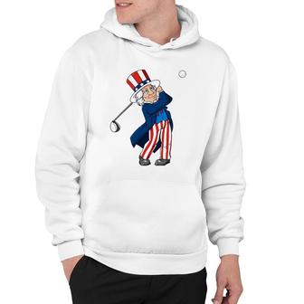 Uncle Sam Golfing 4Th Of July Patriotic Boys Kids Teens Golf Hoodie | Mazezy