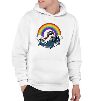 Unicorn Riding Narwhal Fish Magical Rainbow Hoodie | Mazezy