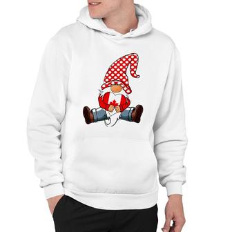 Valentine Canada Gnome Holding Canada Flag Heart Love Gnome Hoodie | Mazezy