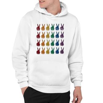Vintage Victory Sign Peace Men Women Sign Peace Symbol Hoodie | Mazezy