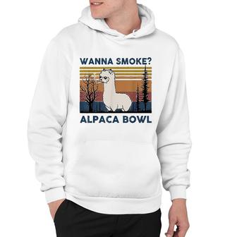 Wanna Smoke Alpaca Bowl Vintage Retro Lover Gift Hoodie - Thegiftio UK