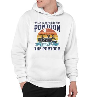 What Happens On The Pontoon Boat Funny Boating Gift For Dad Hoodie | Mazezy