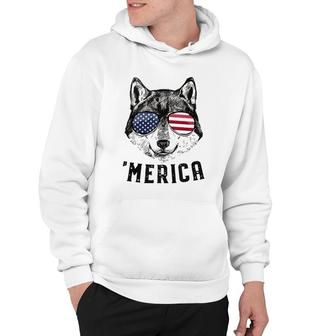 Wolf American Flag 4Th Of July Merica Sunglasses Gift Hoodie | Mazezy