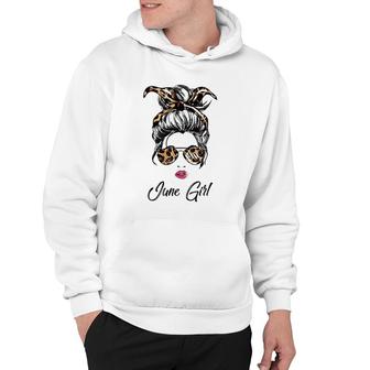 Women June Girl Classy Mom Life With Leopard Pattern Shades Hoodie | Mazezy