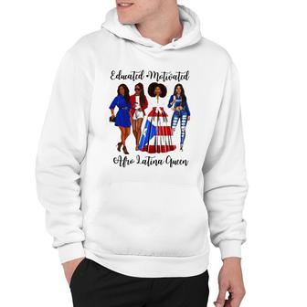 Womens Afro Latina Motivational Inspirational Puerto Rican Roots Hoodie | Mazezy