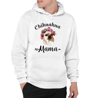 Womens Cute Chihuahua Mama Flower Tee Dog Lover Gifts Hoodie | Mazezy