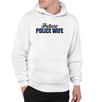 Womens Future Police Wife Thin Blue Line Hoodie | Mazezy