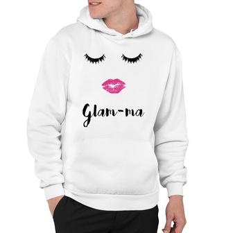 Womens Glam-Ma Grandma Mother's Day Sexy Face Lips Lashes Hoodie | Mazezy