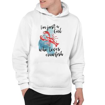 Womens Just A Girl Who Loves Crawfish - Cajun Crawfish Boil V-Neck Hoodie | Mazezy