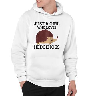 Womens Just A Girl Who Loves Hedgehogs Hedgehog Mom Funny Cute Gift Raglan Baseball Tee Hoodie