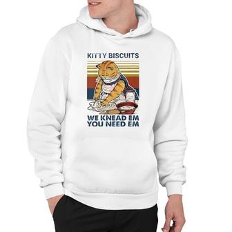 Womens Kitty Biscuits You Need Em We Knead Em Baker Baking Hoodie | Mazezy