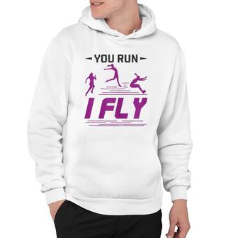 Womens Track And Field Long Jump Athlete Cool Saying Hoodie | Mazezy