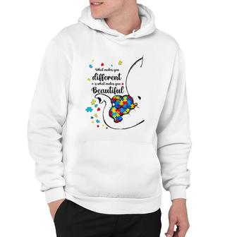 Womens What Makes You Different Elephant Mom Autism Child Awareness V-Neck Hoodie | Mazezy