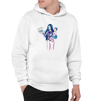 Working Mom With Computer Watercolor Hoodie | Mazezy