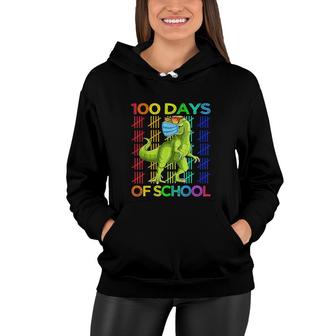 100 Days Of School Dinosaur Trex Wearing Smarter Kids Women Hoodie - Seseable