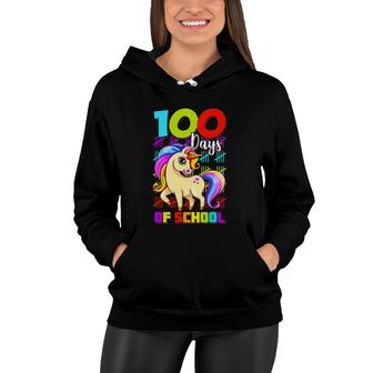 100 Days Of School Unicorn Lover Boys Girls 100 Days Smarter Women Hoodie