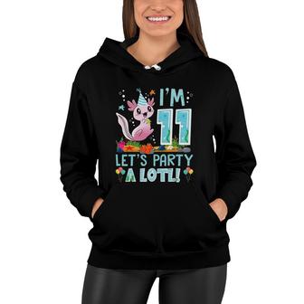 11 Years Old Axolotl Lover 11Th Birthday Party Boys Girls Women Hoodie | Mazezy