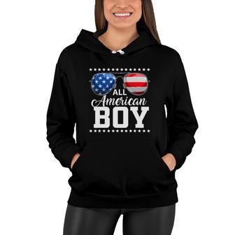 4Th Of July All American Boy Usa Flag Patriotic Family Women Hoodie | Mazezy DE