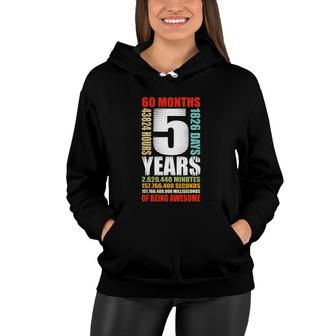 5Th Birthday 5 Years Old Boys Girls Kids Party Being Awesome Women Hoodie | Mazezy