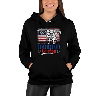 American Rodeo Cowboy Bull Riding Country Bull Rider Gift Women Hoodie | Mazezy