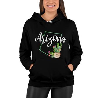 Arizona Pride State Map Cactus Vintage Arizona Women Hoodie - Seseable