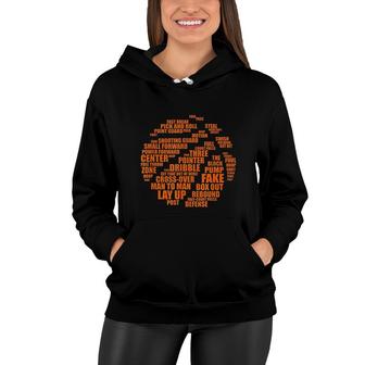 Basketball Terms Motivational Word Cloud Women Hoodie - Thegiftio UK