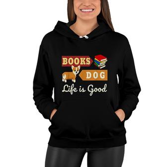 Book And Dog For Reader Book Lover Dog Lover Women Hoodie - Thegiftio UK