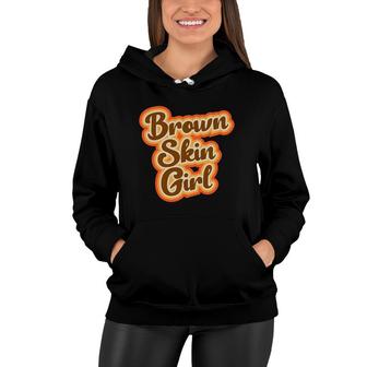 Brown Skin Girl Brown Retro Vintage Style Graphic Girls Women Hoodie | Mazezy AU