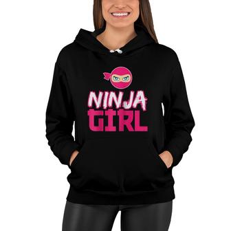 Cute Ninja Girl Ninja Fighter Funny Gift Raglan Baseball Tee Women Hoodie | Mazezy