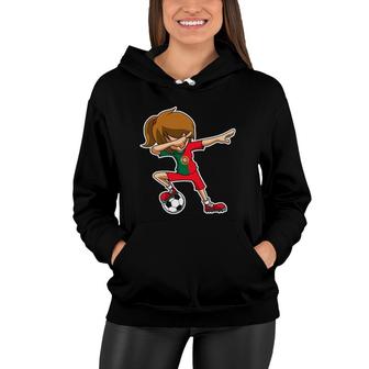 Dabbing Soccer Girl Portugal , Portuguese Flag Jersey Women Hoodie | Mazezy