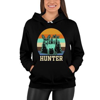 Deer Hunter Vinatge Retro Sunset Hunting Hunter Women Hoodie - Thegiftio UK