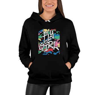 Fly Girl 80s 90s Old School Camo BGirl Hip Hop Women Hoodie - Seseable