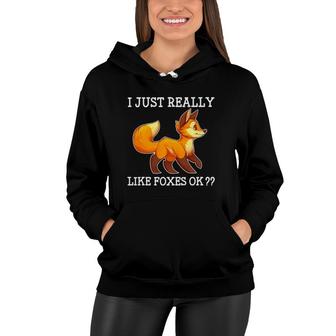 Fox Cute Funny Red Wild Foxes Tee Boy Girl Women Men Youth Women Hoodie - Thegiftio UK