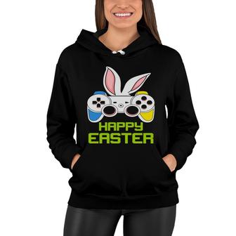 Game Controller Happy Easter Day Green Letters Women Hoodie - Thegiftio UK