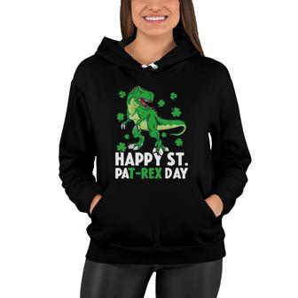 Happy St Pat-Rex Dinosaur Saint Patrick's Day For Boys Girls Women Hoodie | Mazezy